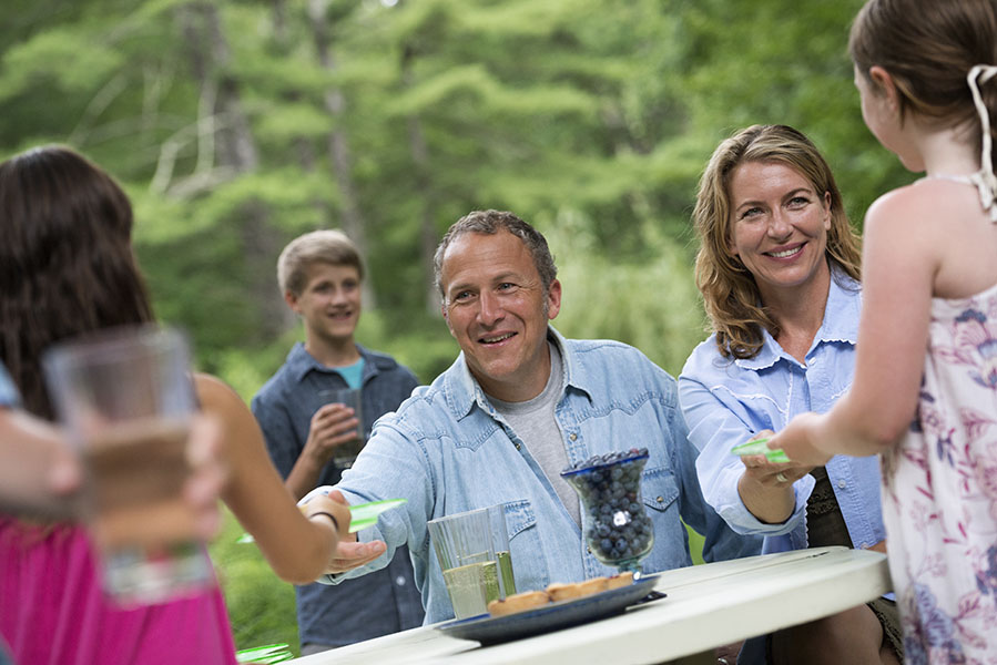 Outdoor family gathering